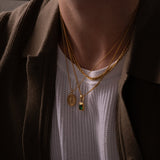 GREEN GEMSTONE CHAIN | 18K Gold
