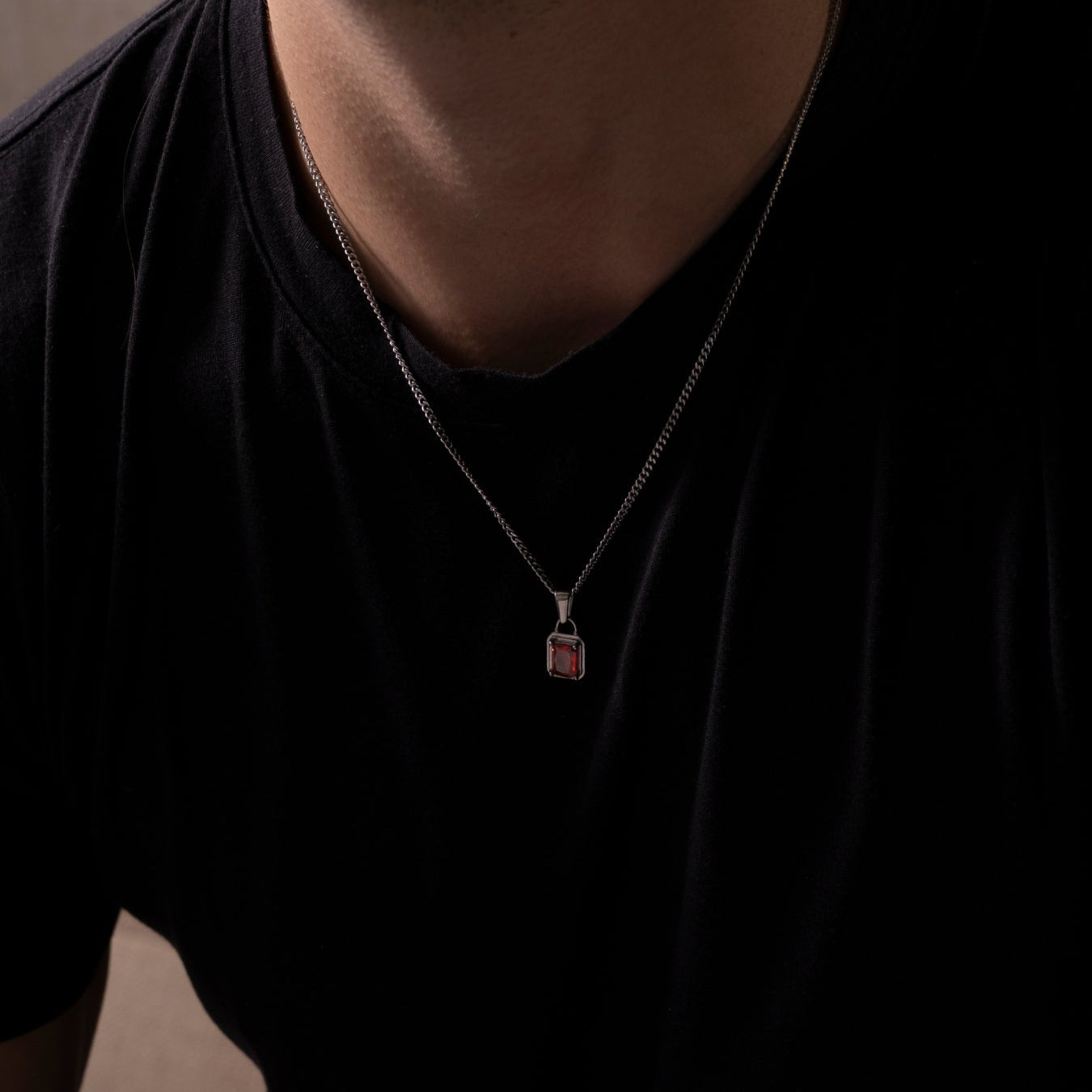 RED GEMSTONE CHAIN | Silver