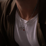 RED GEMSTONE CHAIN | Silver