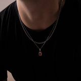RED GEMSTONE CHAIN | Silver