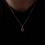 RED GEMSTONE CHAIN | Silver