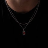 RED GEMSTONE CHAIN | Silver