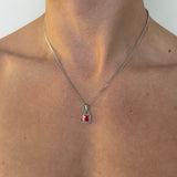 RED GEMSTONE CHAIN | Silver