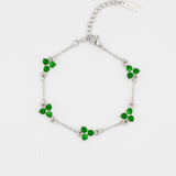 GREEN CLOVER BRACELET | Silver