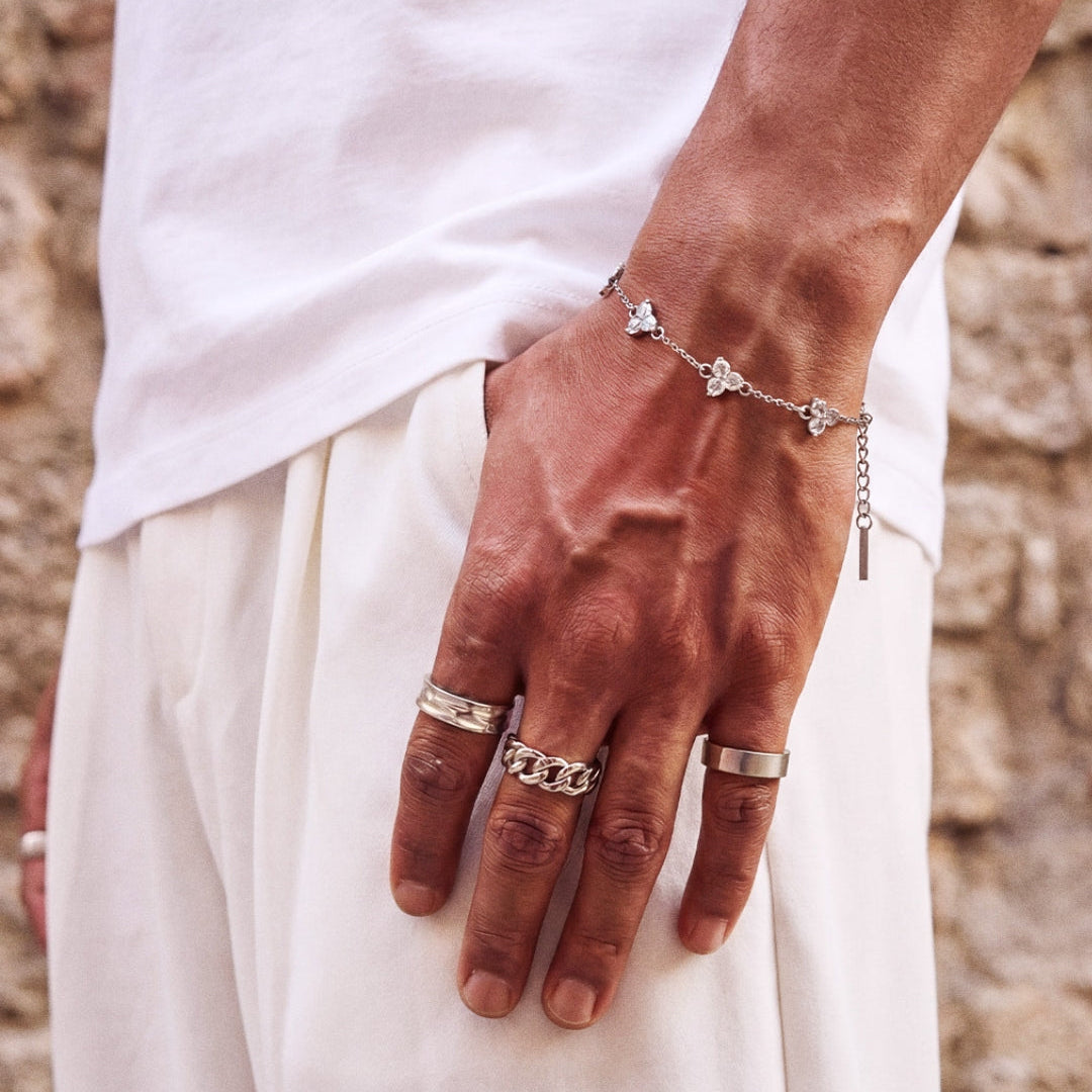 WHITE CLOVER BRACELET | Silver