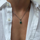 GREEN GEMSTONE CHAIN | Silver