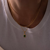 GREEN GEMSTONE CHAIN | 18K Gold