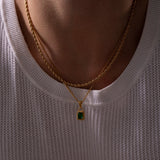 GREEN GEMSTONE CHAIN | 18K Gold