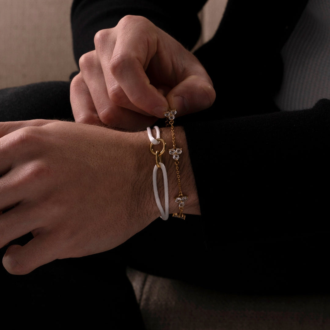 WHITE CLOVER BRACELET | 18K Gold