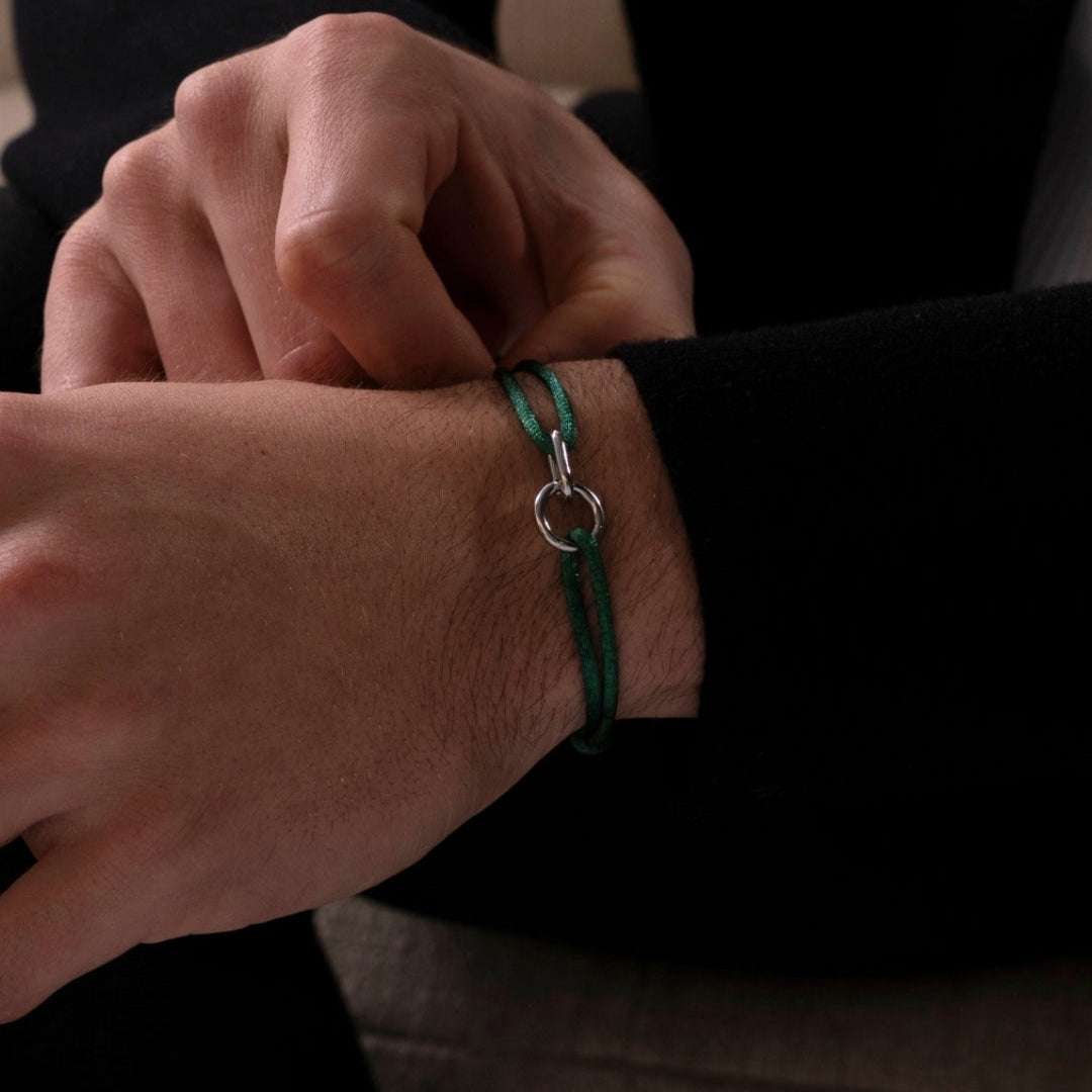 GREEN UNITY BRACELET | Silver