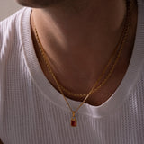RED GEMSTONE CHAIN | 18K Gold