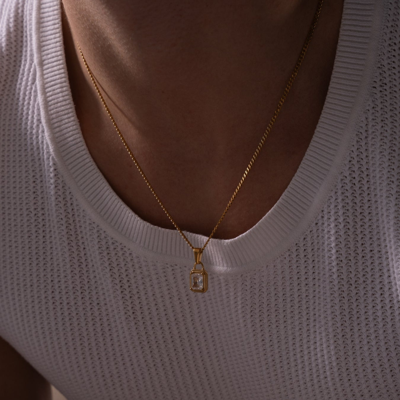 WHITE GEMSTONE CHAIN | 18K Gold