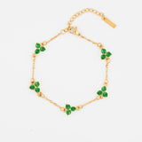 GREEN CLOVER BRACELET | 18K Gold