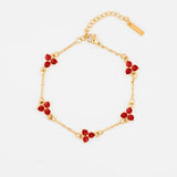 RED CLOVER BRACELET | 18K Gold
