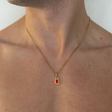 RED GEMSTONE CHAIN | 18K Gold
